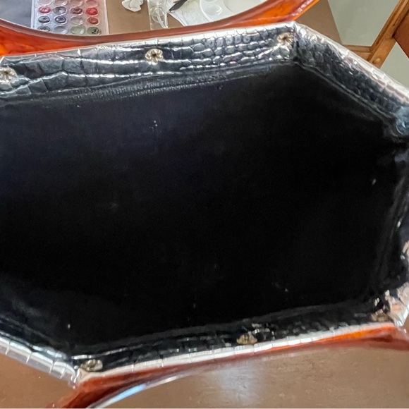 Vintage Lady Bird Silver Crocodile Pattern Tote Bag Alligator 12.75” x 15” - Picture 8 of 11